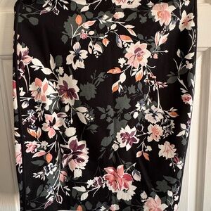 Floral Black Skirt